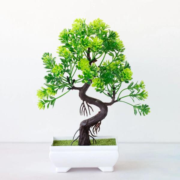 Imagem de Vaso de Bonsai de Plástico - Planta Artificial para Decoração de Mesa