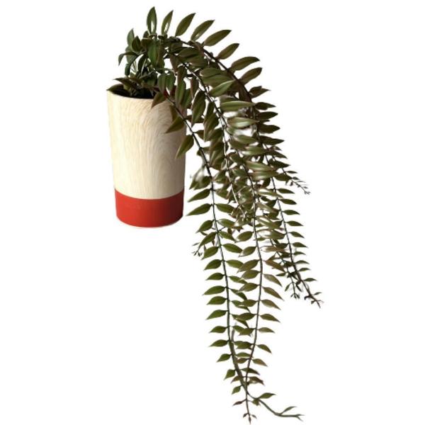 Vaso de cerâmica decorativo com estampa amadeirada - Dünne It Imagem de Vaso de cerâmica decorativo com estampa amadeirada
