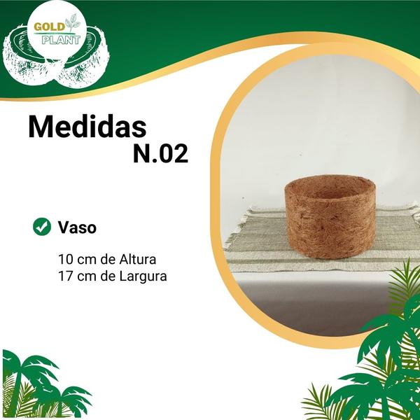 Imagem de Vaso de Fibra de Coco ecologico tipo xaxim N2 - 17cm Gold Plant