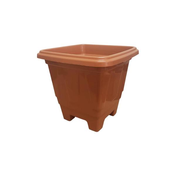 Imagem de Vaso De Flor Plantas Quadrado 6,4 Litros 23Cm X 25Cm Marrom