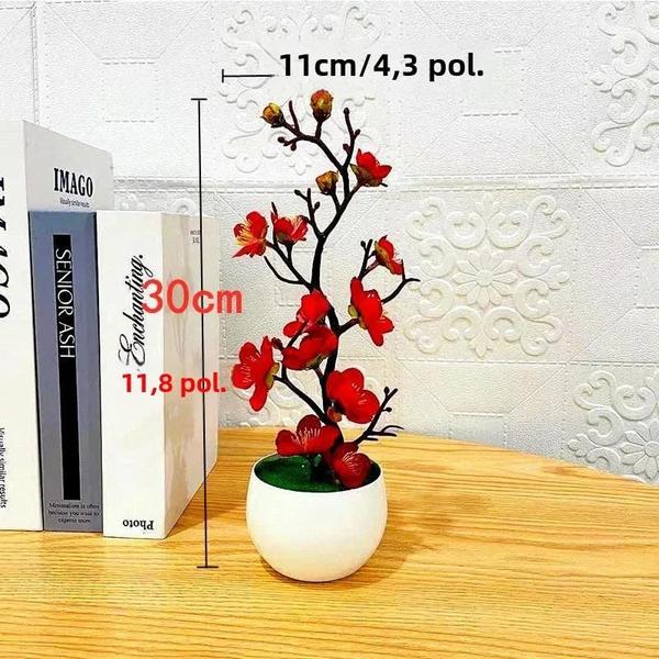 Imagem de Vaso de Flores de Ameixa Artificial - Decoração para Casa e Escritório