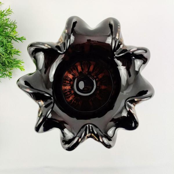 Imagem de Vaso De Murano Preto E Rose Flat Italy 24X19Cm Decoração