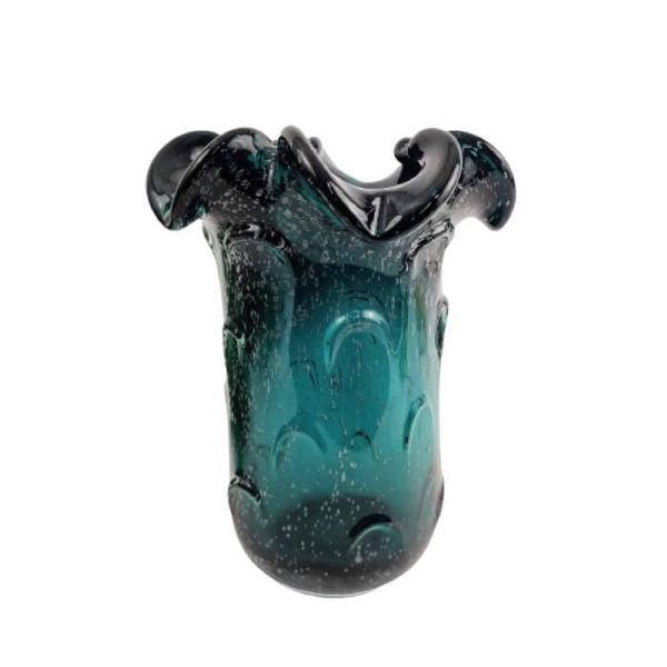 Imagem de Vaso De Murano Verde Veneza Gotas 24X18X18Cm Decoração