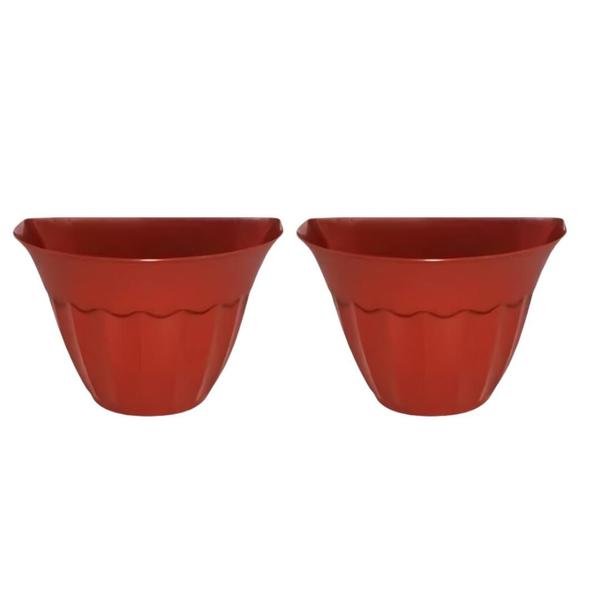 Imagem de Vaso De Parede Cachepot Moderno Preto Ou Terracota Kit Com 12