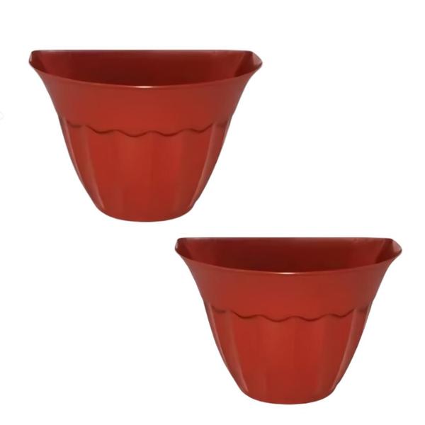 Imagem de Vaso De Parede Cachepot Moderno Preto Ou Terracota Kit Com 6