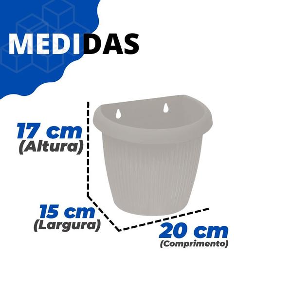 Imagem de Vaso De Parede Jardim Horta Vertical Meia Lua 2,7 L Plástico Resistente