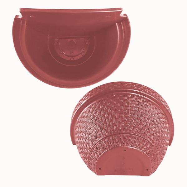 Vaso de Parede Meia Lua Rattan 3 Litros Para Jardim Varanda Terracota - ArqPlast Imagem de Vaso de Parede Meia Lua Rattan 3 Litros Para Jardim Varanda Terracota