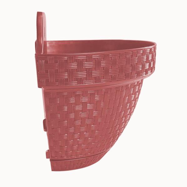 Vaso de Parede Meia Lua Rattan 3 Litros Para Jardim Varanda Terracota - ArqPlast Imagem de Vaso de Parede Meia Lua Rattan 3 Litros Para Jardim Varanda Terracota