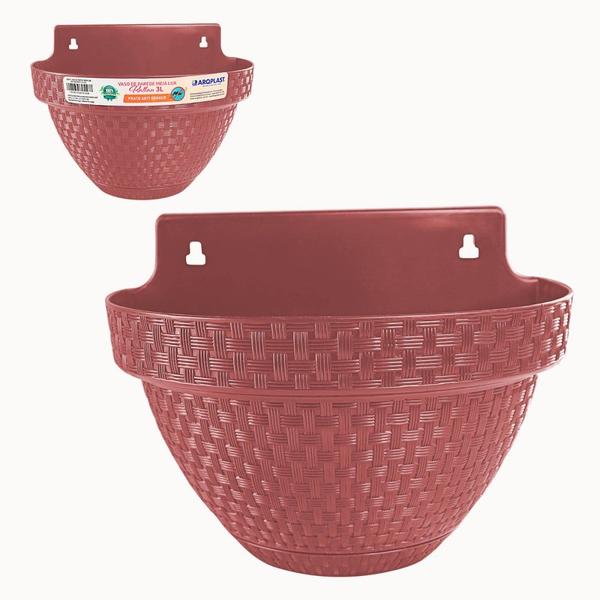 Vaso de Parede Meia Lua Rattan 3 Litros Para Jardim Varanda Terracota - ArqPlast Imagem de Vaso de Parede Meia Lua Rattan 3 Litros Para Jardim Varanda Terracota