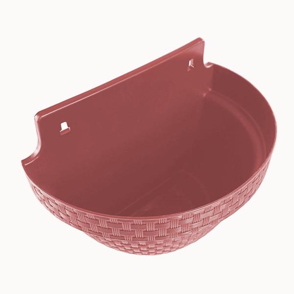 Vaso de Parede Meia Lua Rattan 3 Litros Para Jardim Varanda Terracota - ArqPlast Imagem de Vaso de Parede Meia Lua Rattan 3 Litros Para Jardim Varanda Terracota