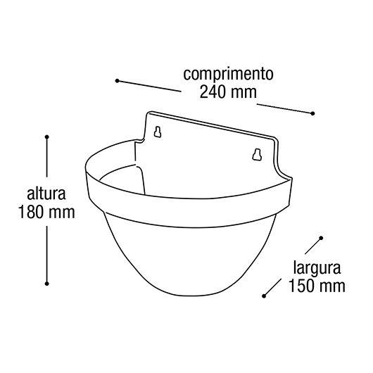 Imagem de Vaso de Parede Meia Lua Rattan Terracota 3 Litros Preto