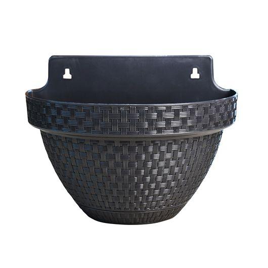 Imagem de Vaso de Parede Meia Lua Rattan Terracota 3 Litros Preto