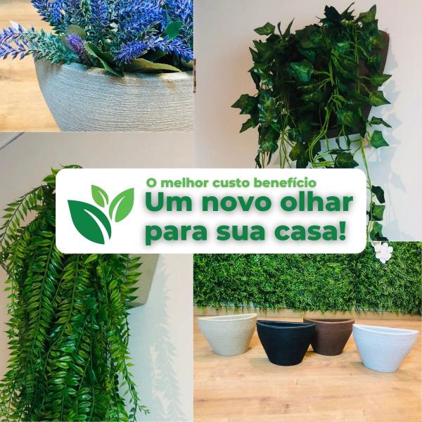 Imagem de vaso de parede para plantas decoração natural e artificial em polietileno 19x27