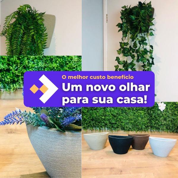 Imagem de vaso de parede para plantas decoração natural e artificial em polietileno 19x27