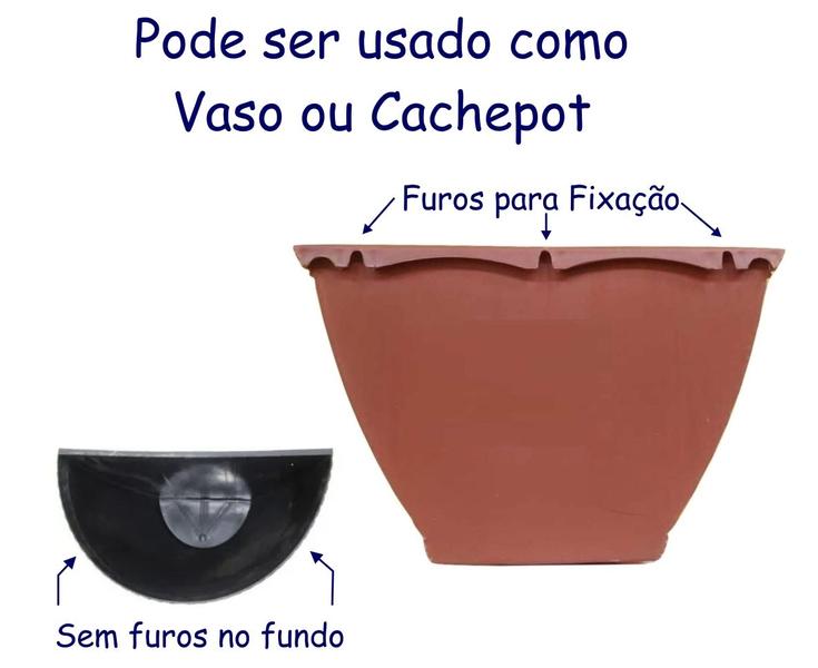 Imagem de Vaso De Parede Rattan P Kit Com 10 - Jardim Vertical Orquidea Horta Vertical Suculenta Cachepo Meia Lu