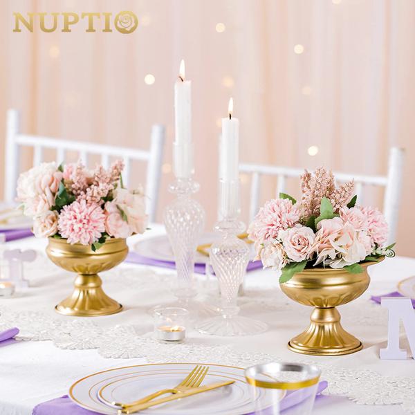 Imagem de Vaso de peças centrais de casamento Nuptio Mini Metal Urn Planter x2