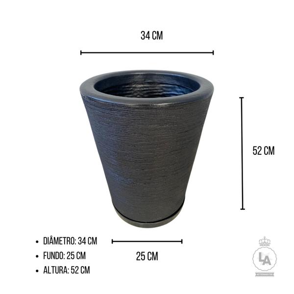 Imagem de Vaso De Planta Coluna Red Escovada N04 Com Prato