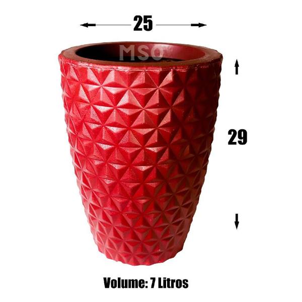 Imagem de Vaso de Planta Coluna Redondo modelo Diamante com Efeito 3D Decoração Casa e Jardim 25x29