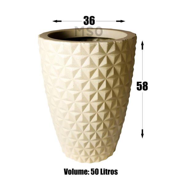 Imagem de Vaso de Planta Coluna Redondo modelo Diamante com Efeito 3D Decoração Casa e Jardim tamanho Grande 50 litros