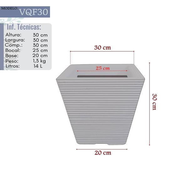 Imagem de Vaso De Planta Decorativo Polietileno 30X30 + Prato Areia