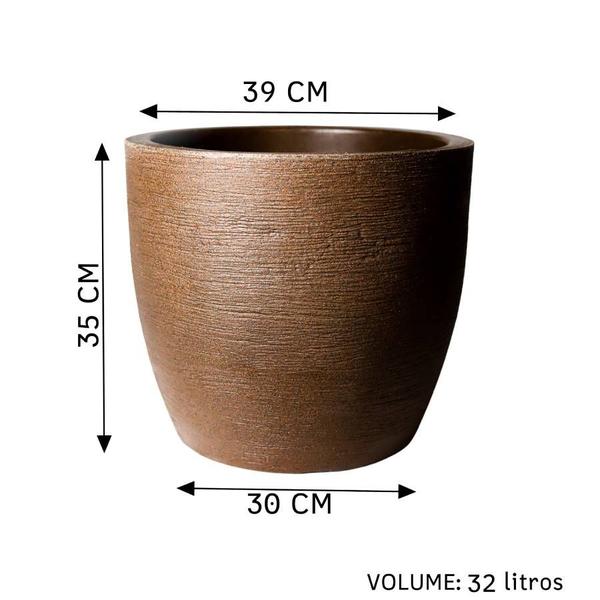 Imagem de Vaso de Planta Jateado 32L - Resistente ao Tempo, Proteção UV e Ideal para Jardinagem Externa e Interna