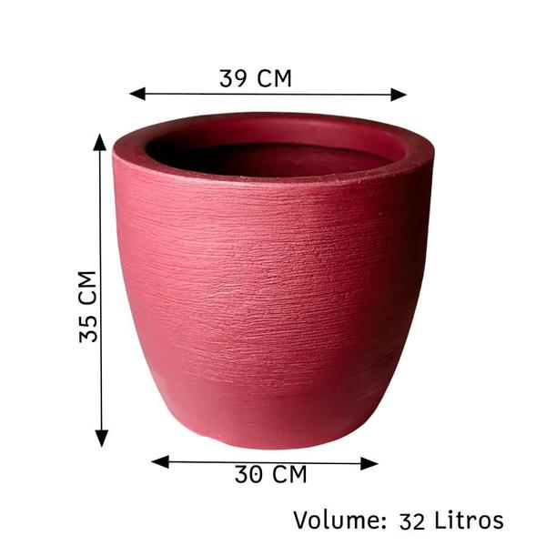 Imagem de Vaso de Planta Jateado 32L - Resistente ao Tempo, Proteção UV e Ideal para Jardinagem Externa e Interna