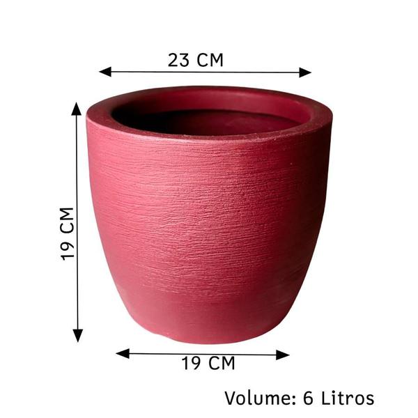 Imagem de Vaso de Planta Jateado 6L - Capacidade Ideal para Cultivo de Plantas, 19cm de Altura e 23cm de Diâmetro