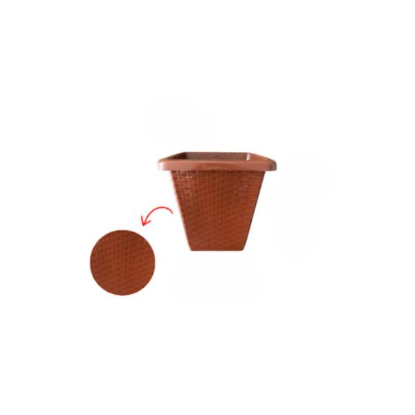 Imagem de Vaso De Planta Pequeno 300ml Quadrado Plástico Rattan