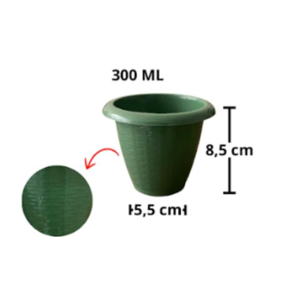 Imagem de Vaso De Planta Pequeno 300ml Redondo Plástico Rattan