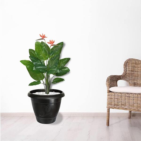 Imagem de Vaso de Planta Redondo 17 cm plastico Preto Jardim