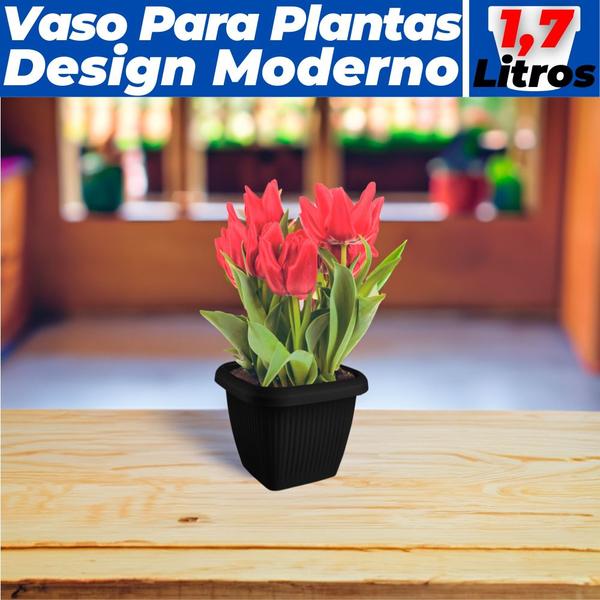 Imagem de Vaso De Plantas Design Moderno Decoração Casa Jardim 1,7L