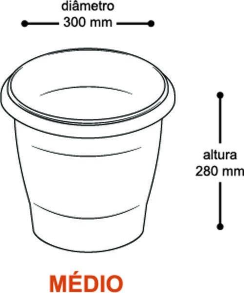 Imagem de Vaso De Plantas Plástico Redondo Jardineira Decorativa Preto