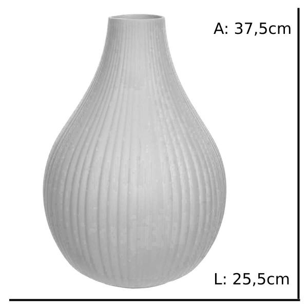 Imagem de Vaso decor ceramica branco 37,5cmx25,5cm florarte