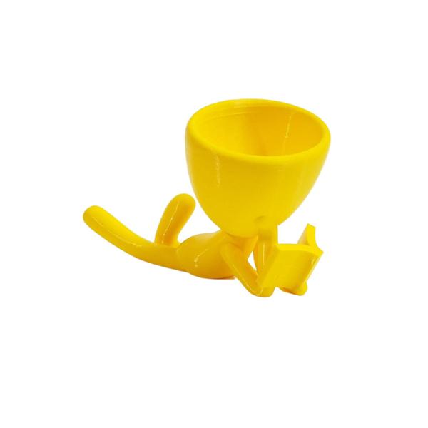 Vaso Decor Leitor Estudante Robert Plant Para Suculentas Amarelo - 3D Art Imagem de Vaso Decor Leitor Estudante Robert Plant Para Suculentas Amarelo