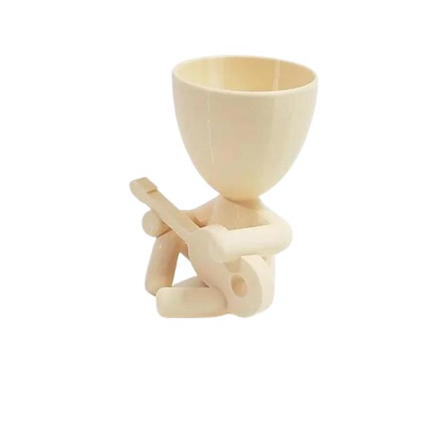 Vaso Decor Robert Violão Músico Plantas Suculentas Bege - 3D Art Imagem de Vaso Decor Robert Violão Músico Plantas Suculentas Bege