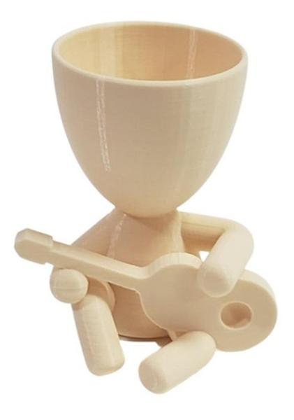 Vaso Decor Robert Violão Músico Plantas Suculentas Bege - 3D Art Imagem de Vaso Decor Robert Violão Músico Plantas Suculentas Bege