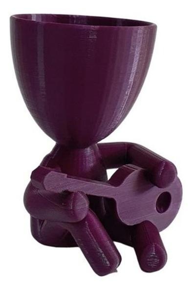 Imagem de Vaso Decor Robert Violão Músico Plantas Suculentas Roxo Metal