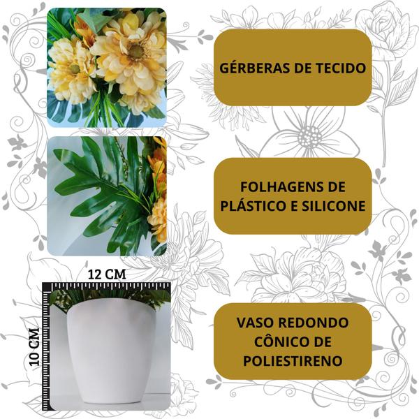 Imagem de Vaso Decoração Arranjo De Flores Dálias Centro De Mesa