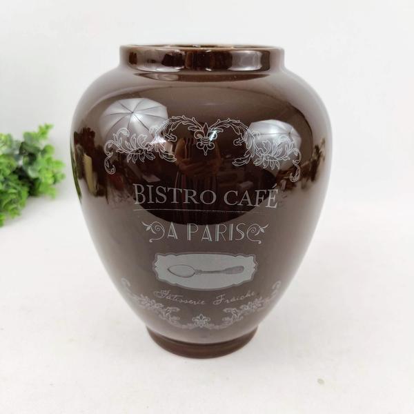 Imagem de Vaso Decorativo Bistro Marrom 25X20X20Cm Paris Brilho Decor