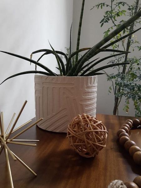 Imagem de Vaso Decorativo Cachepot em Cimento Decoração Sala Aparador Escritório