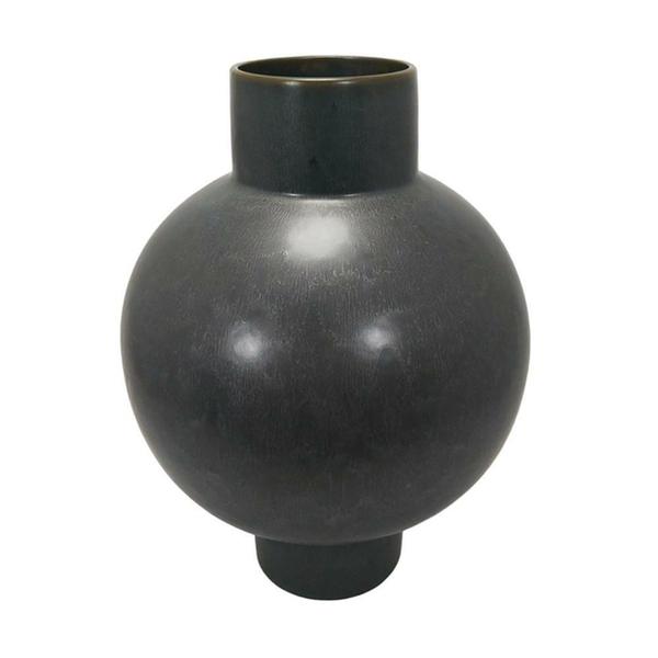 Imagem de Vaso Decorativo Ceramica Preta Nobre Base e Boca