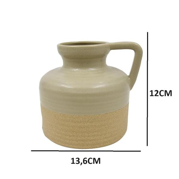 Imagem de Vaso decorativo ceramica verde e bege 12,4cm