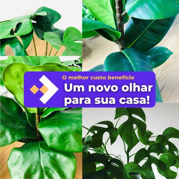 Imagem de Vaso Decorativo Com Mini Folhagem Artificial Arranjo Pronto