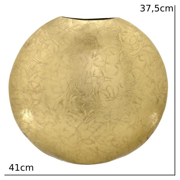 Imagem de Vaso decorativo em aluminio dourado com texturas 37,5cm