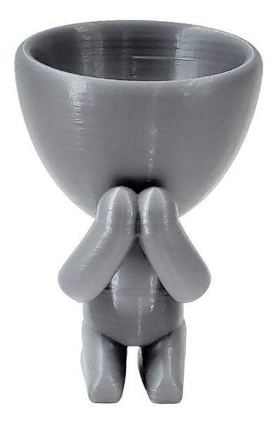 Vaso Decorativo Orando Rezando Robert Plantas Suculentas Prata 13 cm - 3D Art Imagem de Vaso Decorativo Orando Rezando Robert Plantas Suculentas Prata 13 cm