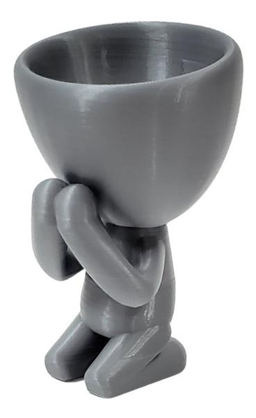 Vaso Decorativo Orando Rezando Robert Plantas Suculentas Prata 13 cm - 3D Art Imagem de Vaso Decorativo Orando Rezando Robert Plantas Suculentas Prata 13 cm