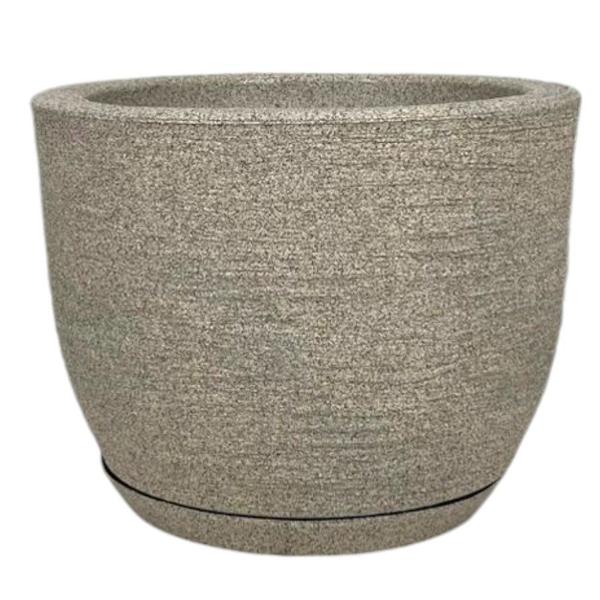 Imagem de Vaso decorativo para plantas grandes cone modelo grafiato interior e exterior 50 litros  com prato coletor