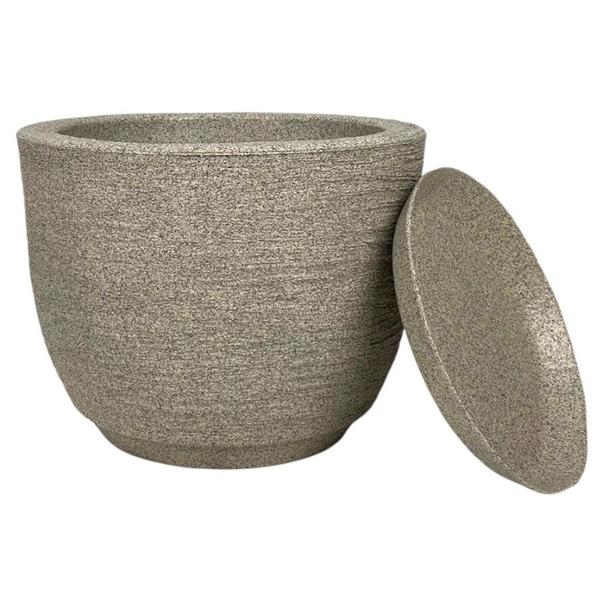 Imagem de Vaso decorativo para plantas grandes cone modelo grafiato interior e exterior 50 litros  com prato coletor