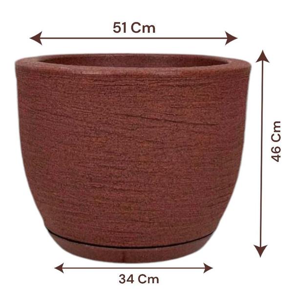 Imagem de Vaso decorativo para plantas grandes cone modelo grafiato interior e exterior 50 litros  com prato coletor