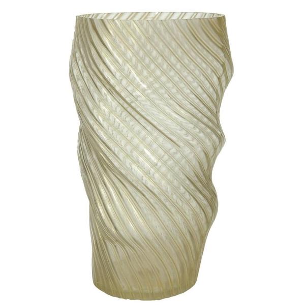 Imagem de VASO DECORATIVO VIDRO TORCIDO BEGE 43cm ALTO PADRAO